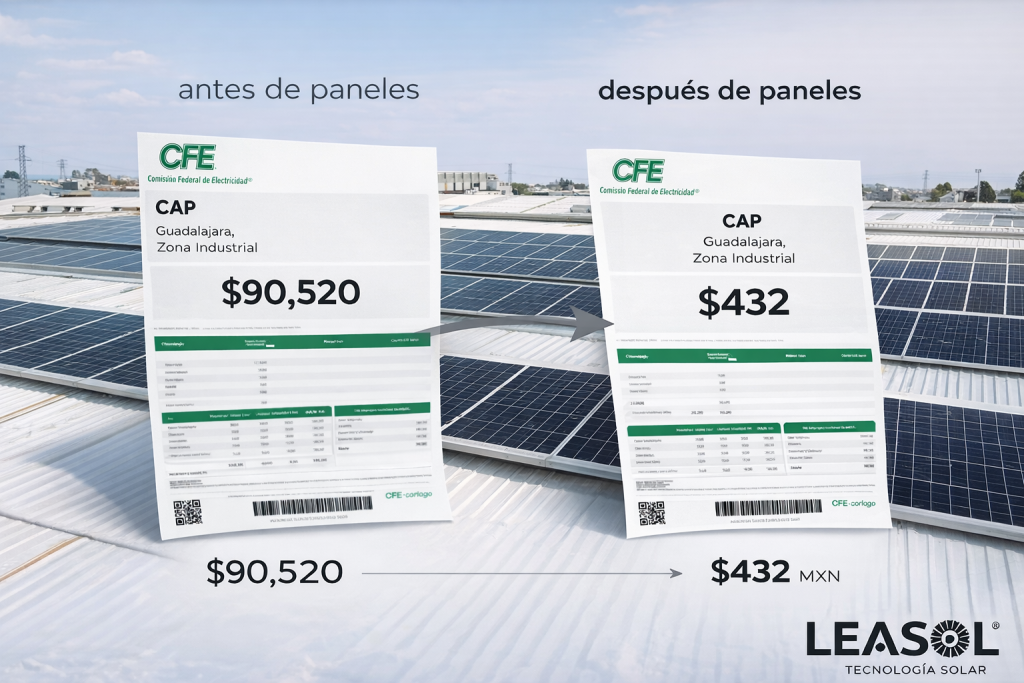 Paneles solares en complejo agroindustrial